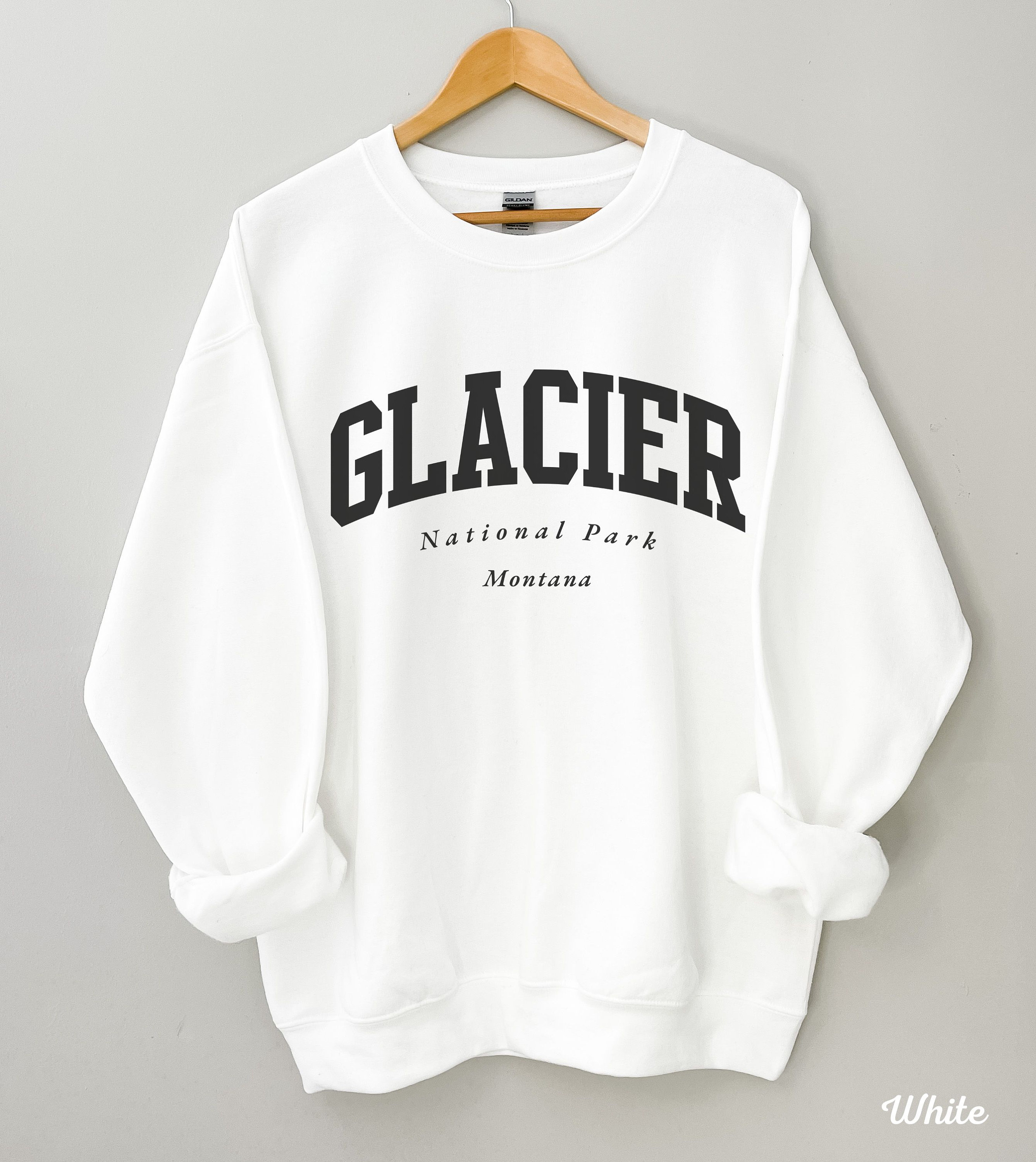 Glacier Sweatshirt Glacier National Park Sweatshirt Montana Gifts Varsity Sweatshirt Hiking ...