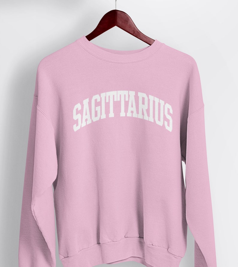 HOT PINK Sagittarius Zodiac Puff Print Sweatshirt