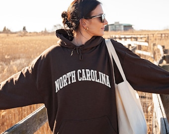 North Carolina Hoodie North Carolina Gift Varsity Sweatshirt Travel Hoodie Granola Girl Gift Granola Girl Hoodie North Carolina State Hoodie