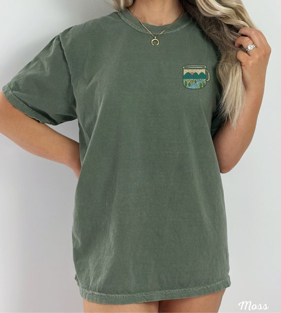 Embroidered Camping Shirt Granola Girl Clothes Comfort Colours National Park Tshirt Nature Lover Gifts Embroidered Hiking Outdoor Tee