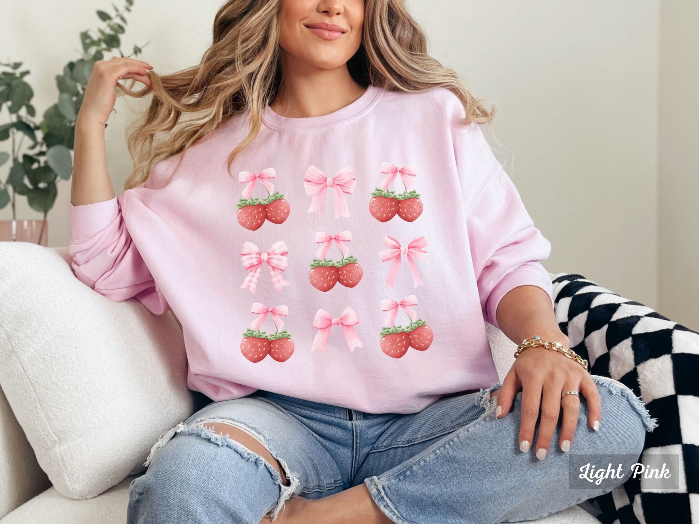 Strawberry Sweatshirt Coquette Sweatshirt Strawberry Sweater Coquette ...