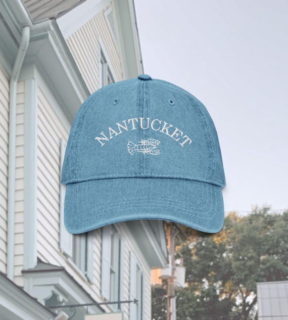 Nantucket Hat Denim Cap Lobster Hat Coastal Living Hat Fisherman Aesthetic Preppy Stuff Nautical Style Ocean Inspired