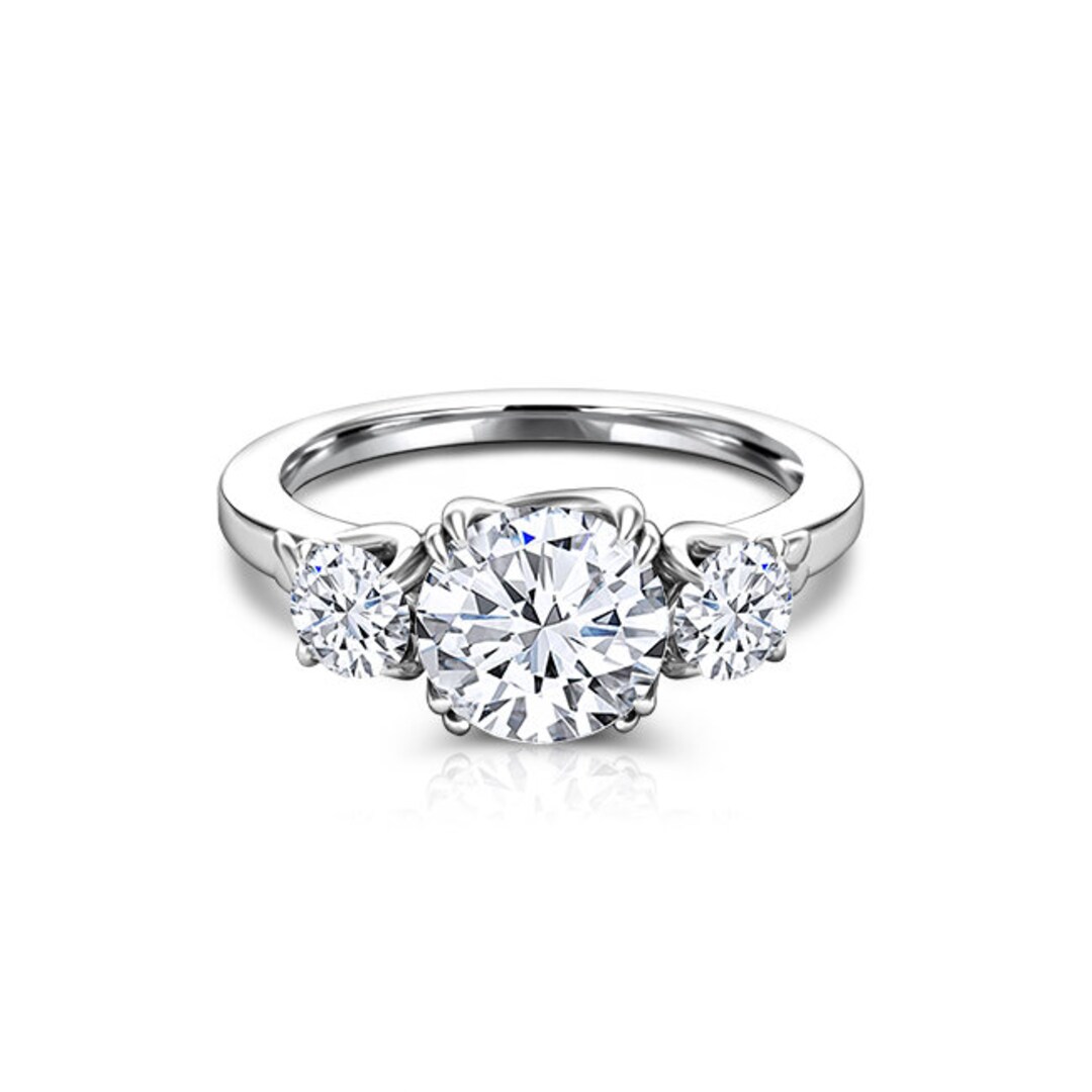 Astral Round Cut Moissanite Engagement Ring Etsy