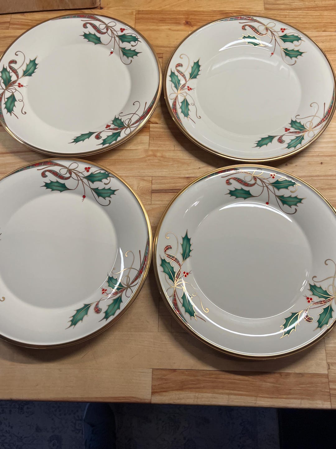 Lenox Holiday Nouveau Gold Set of 4 Accent Luncheon Plates - Etsy