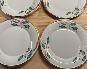 Lenox Holiday Nouveau Gold    Set of 4 Accent Luncheon Plates