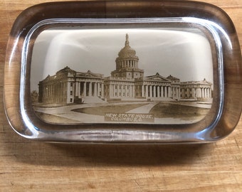 The Kirby Souvenir Paper Weight - The New State House Columbus, OH 1861 - Great Condition - Great for Collectors