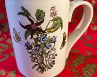 Portmeirion Botanic Garden Breakfast Mug - Canterbury Bells Garden Strap Handle Highly Collectable  From Original Set
