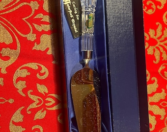 Waterford Lismore pattern Crystal handled Cake Server - New In Box -