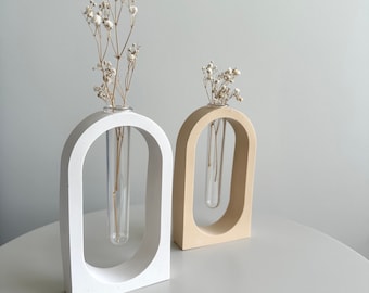 Scandi Jesmonite Test Tube Vase: Minimalist Home Decor