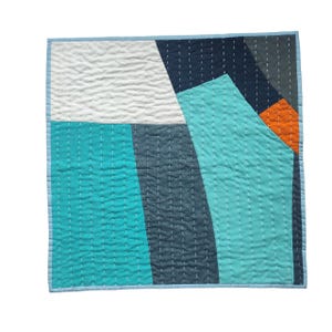 Abstract Quilted Wall Hanging: Upcycled Jersey Fabric Art
