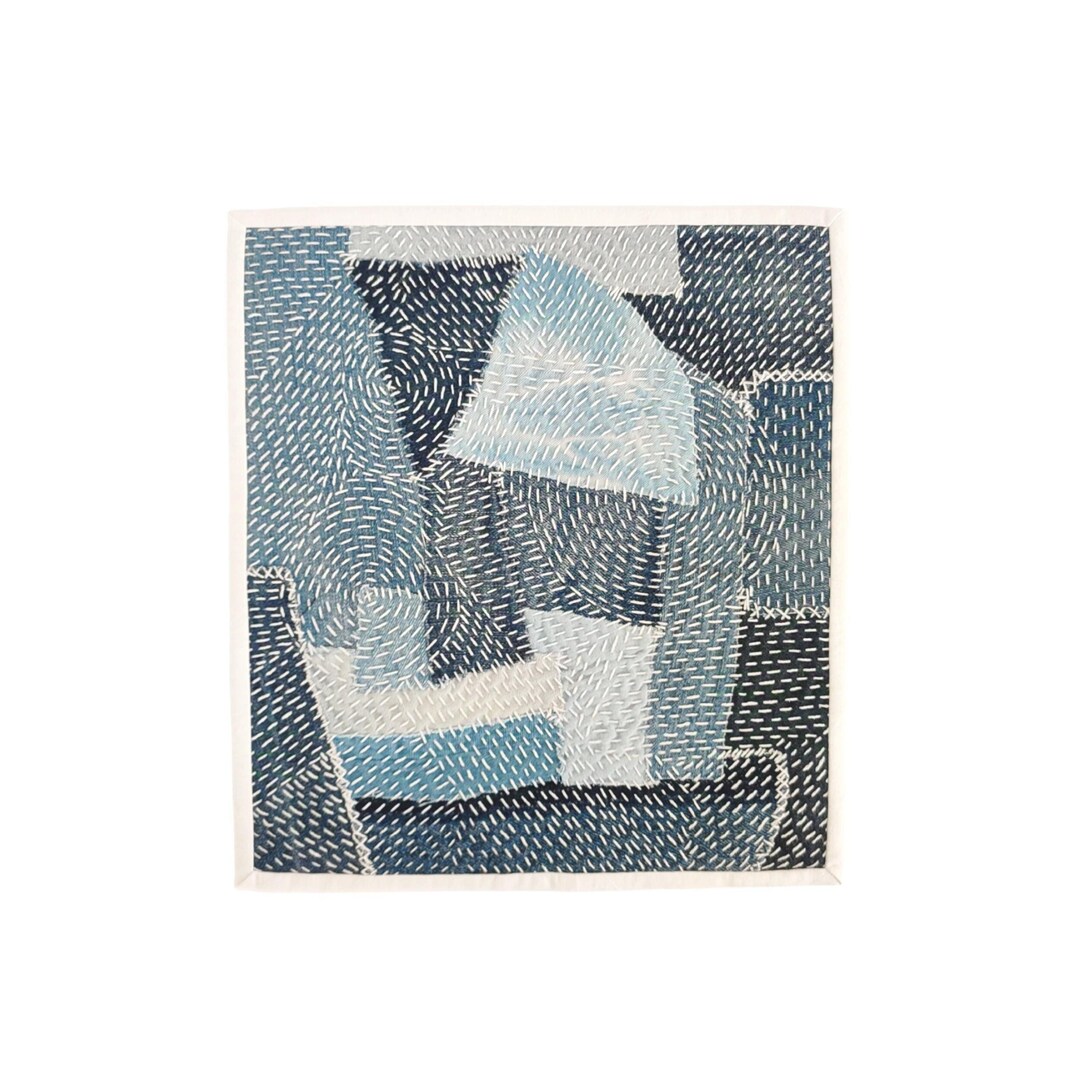Curated visual reference: Fresh Look at Boro Inspired Wall Hanging Made With Repurposed Denim Scraps Fabric