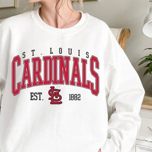 Shirtzi Vintage St Louis Cardinal Crewneck Sweatshirt / T-Shirt, Cardinals Est 1882 Sweatshirt, St Louis Baseball Game Day , Retro Cardinals Shirt