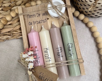 Nimm dir was du brauchst - Kerzen Geschenk Set | Geschenkidee Frau | Geschenk Freundin | Ostergeschenk