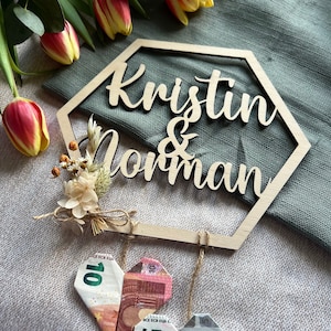 Geldgeschenk Hochzeit | Geschenk Brautpaar |  Namen personalisiert