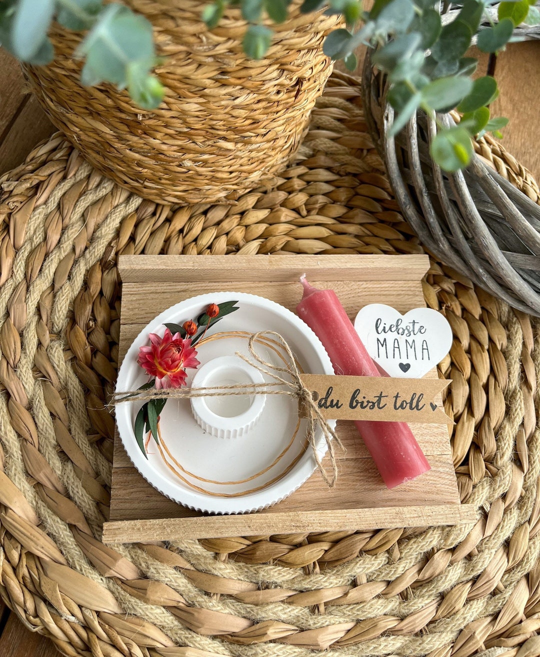 Photophore En Bois Cœur - Décoration Romantique Pour Pâques, Mariage, Baptême - 4