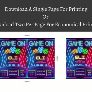 Game on Level up Birthday Invitation, Kids Invitation, Digital Party ...