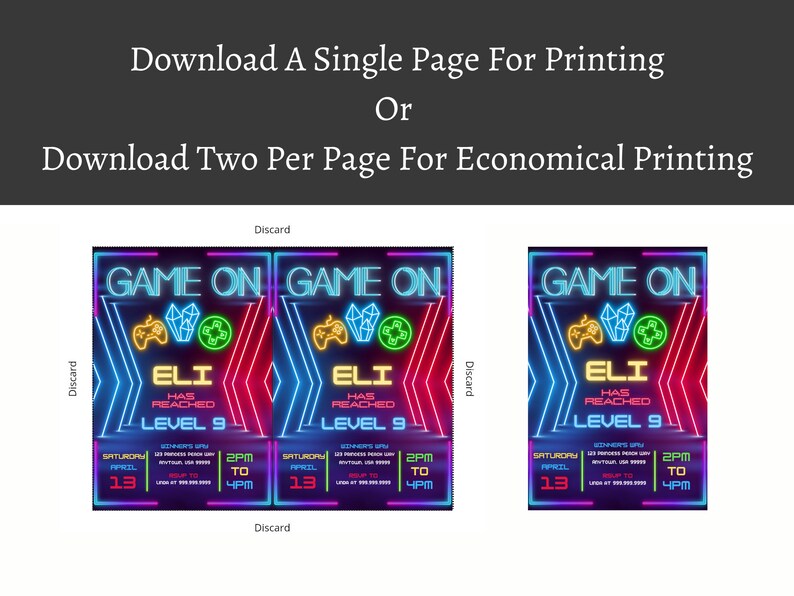 Game on Level up Birthday Invitation, Kids Invitation, Digital Party ...