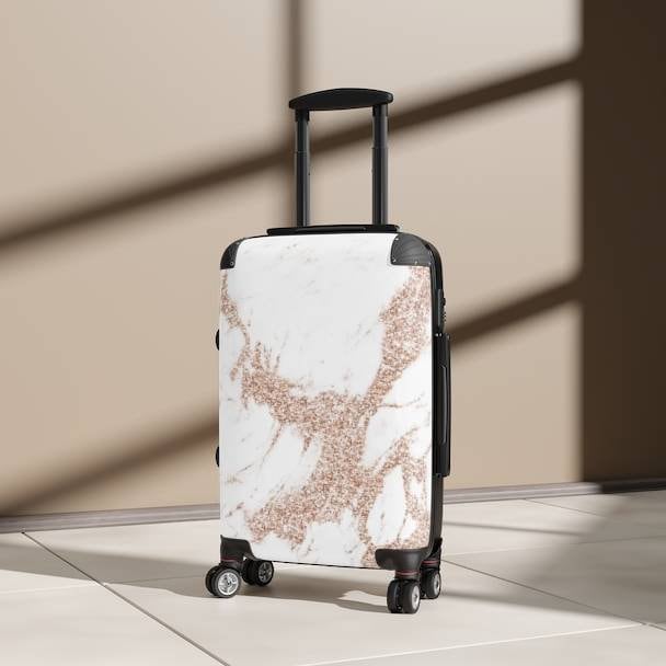 Rose gold and marble suitcase sale