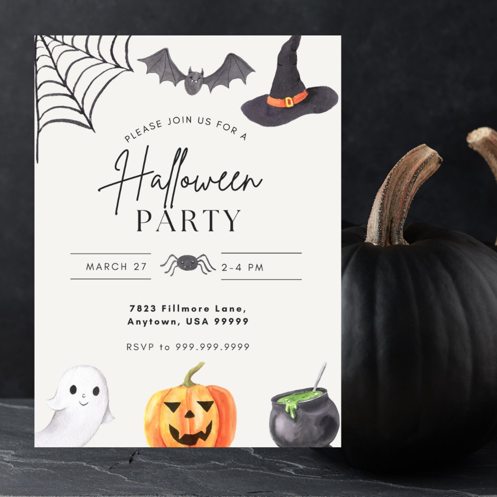 Spooktacular Editable Halloween Invitation Cute Halloween - Etsy