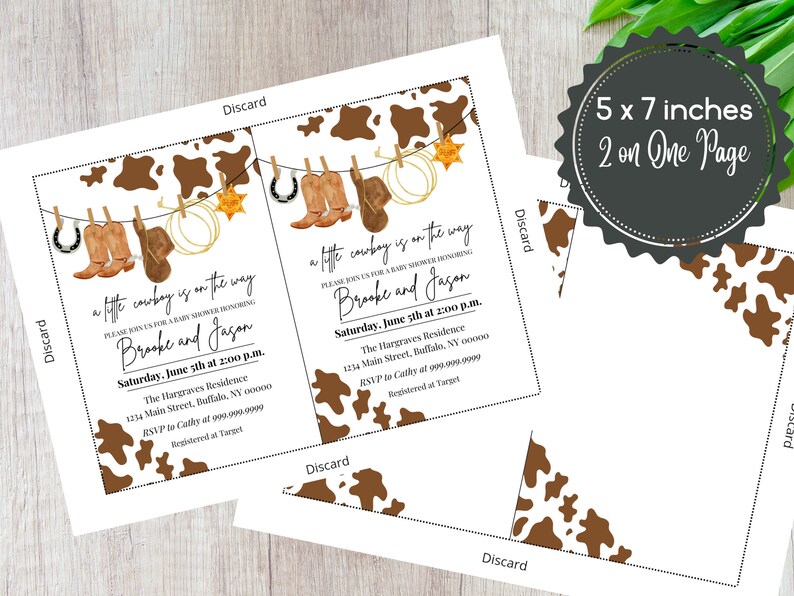 Editable Cowboy Baby Shower Invitation Template Printable - Etsy