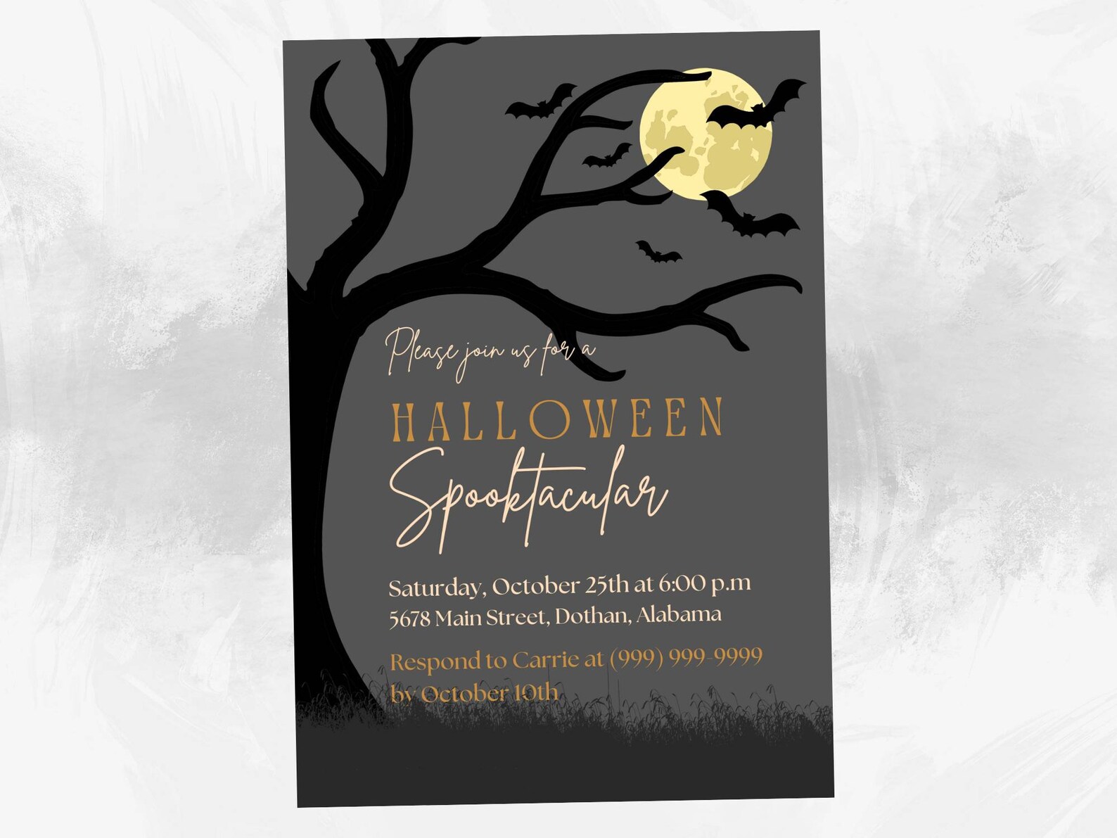 Halloween Spooktacular Invitation Editable Scary Costume - Etsy