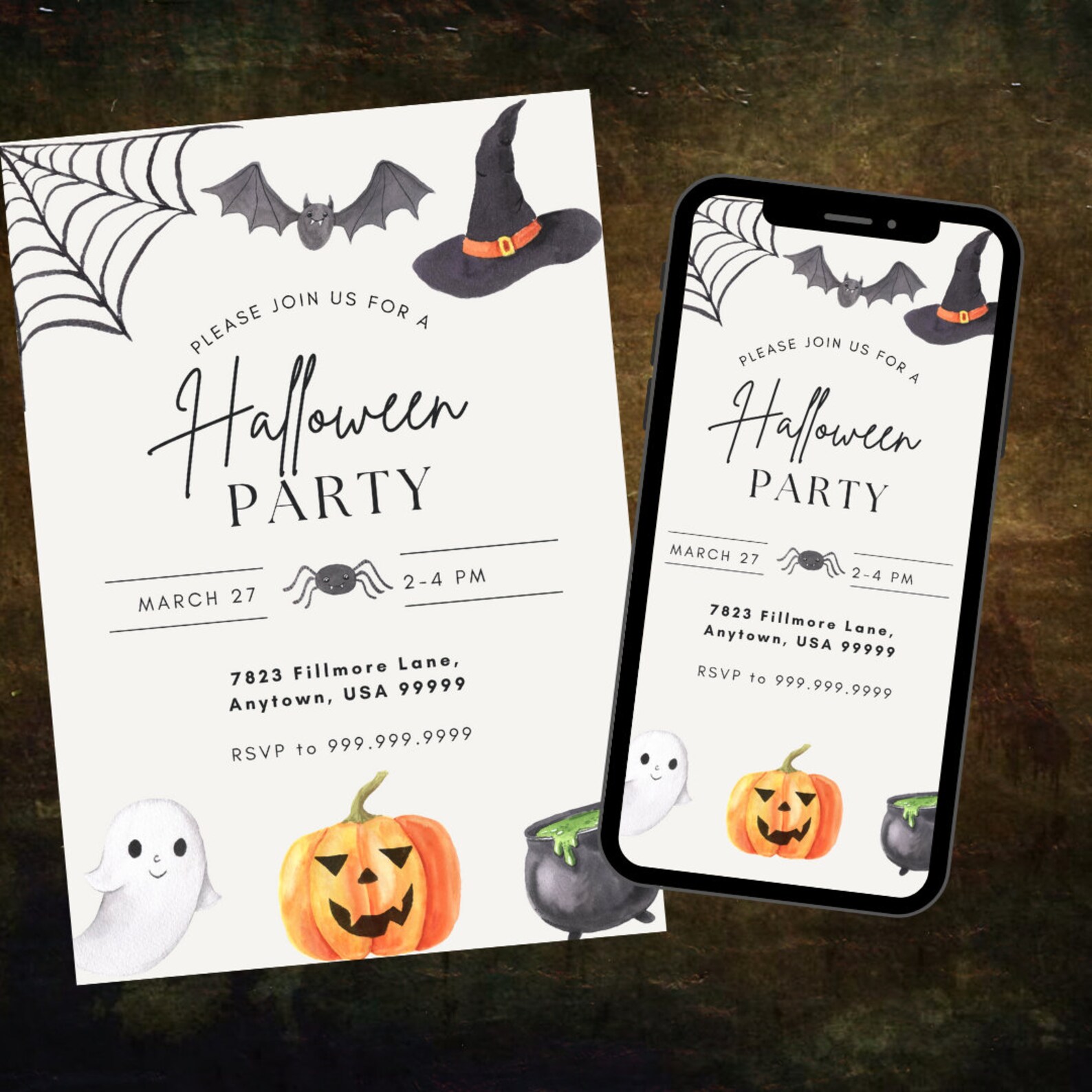 Spooktacular Editable Halloween Invitation Cute Halloween - Etsy