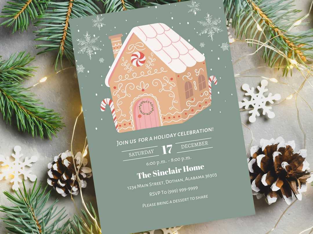 Free Printable Gingerbread House Invitations