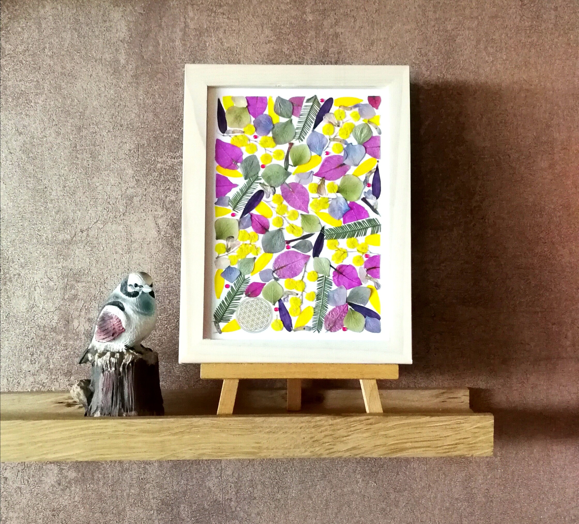 Herbier de Composition Fleurs et Feuilles Pressées Séchées Pour Un Cadeau Aux Amoureux La Nature