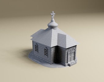 Russian Church - WWII Eastern Front Rural terrain 15mm, 20mm, HO or 28mm Scale  Detailed WW2 tabletop wargaming , Bolt Action, Flames of War