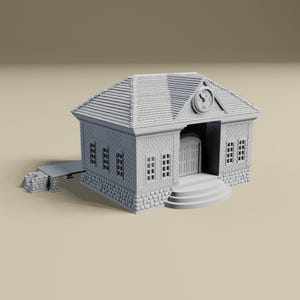 Railway Station - 3D Printed  28mm, 20mm, HO or 15mm WWII tabletop miniature wargaming terrain, Bolt Action, Flames of War, Chain of Command