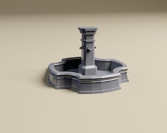 Town Fountain | Detailed Terrain for Tabletop Gaming and Dioramas.  All Wargaming and Model Railroad scales available.