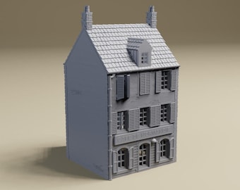 Cafe De Normandie D-Day Carentan Building -WWII tabletop wargaming terrain Bolt Action, Flames of War, Chain of Command | 28mm, 20mm, 15mm