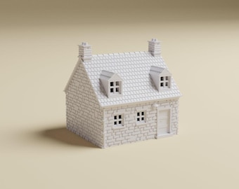 Normandy Single Story House #1 | 28mm, 20mm or 15mm | Detailed WWII tabletop wargaming terrain