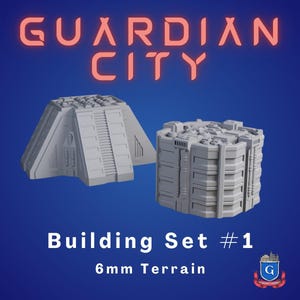 6mm Guardian City Combo #1 | 1:285 scale Detailed sci-fi miniature tabletop wargaming terrain for Battletech, Epic 40k , MechWarrior
