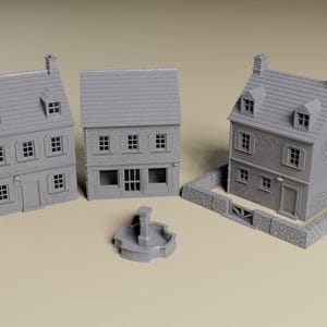 Normandy Village Bundle | 15mm, 20mm, HO or 28mm Scale | Detailed WWII tabletop wargaming terrain | Bolt Action, WW2 miniatures