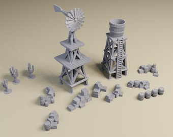 Wild West Scatter Terrain - 32mm, 28mm 1:64 or 20mm | Wild West wargaming terrain | Gaslands, Dead Man's Hand, What a Cowboy