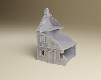 Destroyed Normandy House #5 | 15mm, 20mm or 28mm Scale  Detailed WWII tabletop wargaming terrain - Bolt Action, Flames of War, WW2 Game