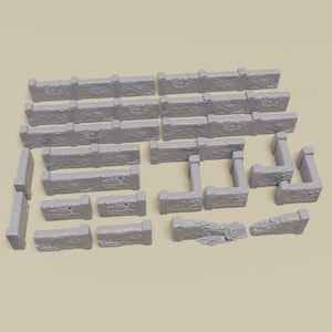 North Africa Tall Desert Style Walls - Terrain for Tabletop Gaming, RPG and Dioramas | WWII, D&D Wargaming Terrain 28mm, 20mm, HO and 15mm