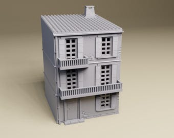 Italy Townhouse #1 | 28mm, 20mm, HO or 15mm Scale | 3D Printed WW2 historical wargaming terrain, Bolt Action, Flames of War, Epic Battles