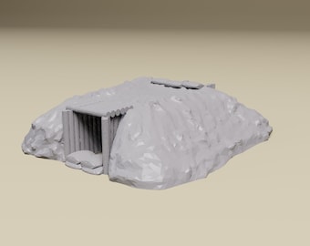 Pacific WWII Bunker #2 - 28mm, 20mm, HO or 15mm miniature wargaming terrain for WW2, Korea, Vietnam, Bolt Action, Chain of Command
