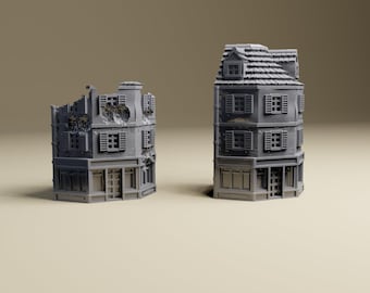 6mm Normandy Corner Shop building #2 | 1:285 scale Detailed WWII miniature tabletop wargaming terrain -Battletech -  8mm, 10mm, 12mm