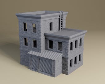 Ashfall City Building 4 - Modern Urban Terrain for tabletop RPGs, wargaming or Dioramas. DnD, Pathfinder, MCP, Dungeons and Dragons