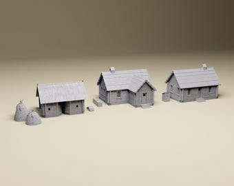 East Front Rural Russian Village | 28mm, 20mm or 15mm Scale | WWII tabletop wargaming terrain, Bolt Action, Flames of War, Napoleonic Wars
