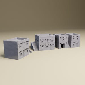 North Africa House Combo 2 - WWII tabletop wargaming desert terrain Bolt Action, Flames of War, Chain of Command | 28mm, 20mm,15mm Scale