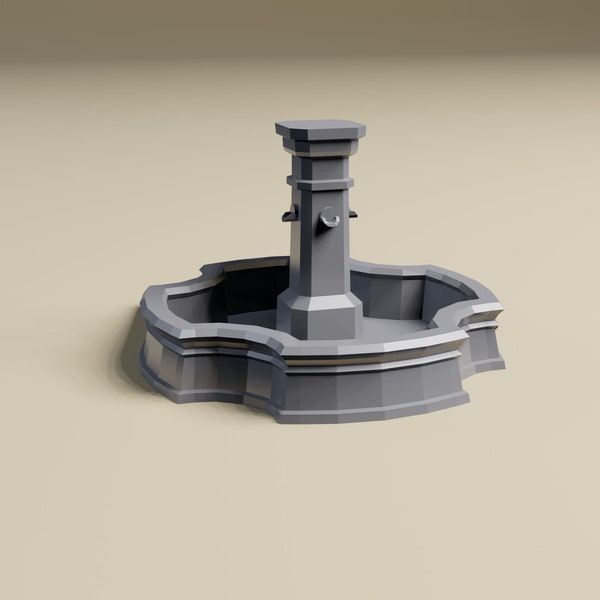Town Fountain | 3D Printed Terrain for Tabletop Gaming and Dioramas.  Choose from 32mm, 28mm, 20mm or 15mm