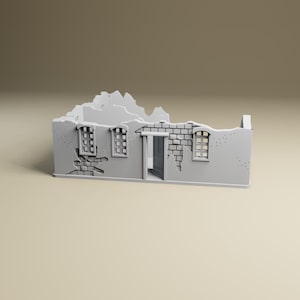 Rubble Building B | WW2 wargaming terrain. For Bolt Action , Chain of Command, Flames of War 28mm, 20mm, HO, or 15mm