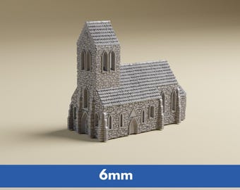 6mm Normandy Church | 1:285 scale Detailed WWII miniature tabletop wargaming terrain - GHQ, O-Group, Battletech -  8mm, 10mm, 12mm