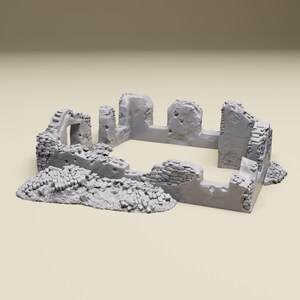 North Africa Ruins 1 -WWII tabletop wargaming desert terrain Bolt Action, Flames of War, Chain of Command | 28mm, 20mm,15mm Scale miniatures imagen 2