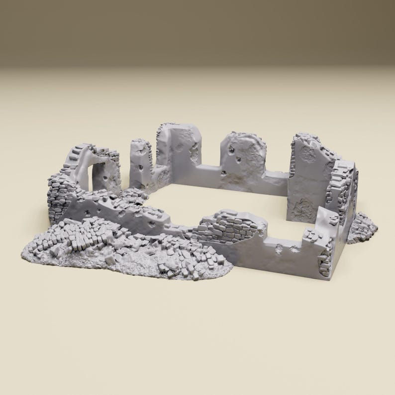 North Africa Ruins 1 -WWII tabletop wargaming desert terrain Bolt Action, Flames of War, Chain of Command | 28mm, 20mm,15mm Scale miniatures imagen 2