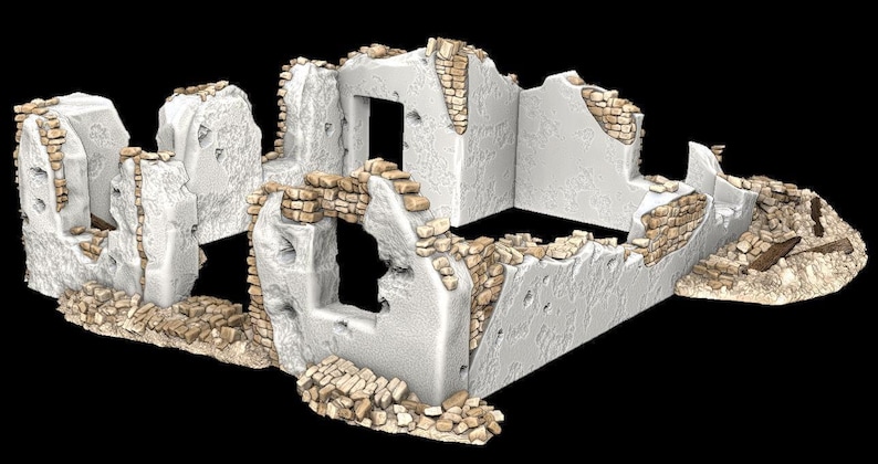 North Africa Ruins 1 -WWII tabletop wargaming desert terrain Bolt Action, Flames of War, Chain of Command | 28mm, 20mm,15mm Scale miniatures imagen 4